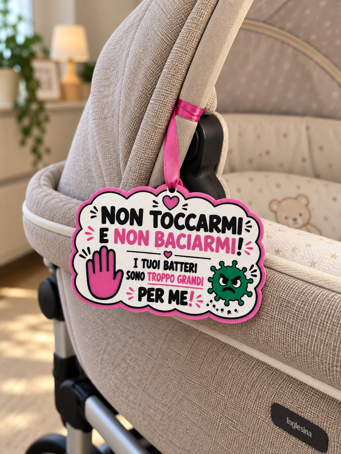 Targhetta Nuvola per Navetta “Non Toccare e Non Baciarmi”